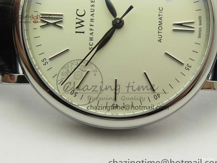 MIROTIME 0217 Portofino Automatic SS FKF 1:1 Best Edition White Dial SS Markers on Black Leather Strap A QuickDry 7138